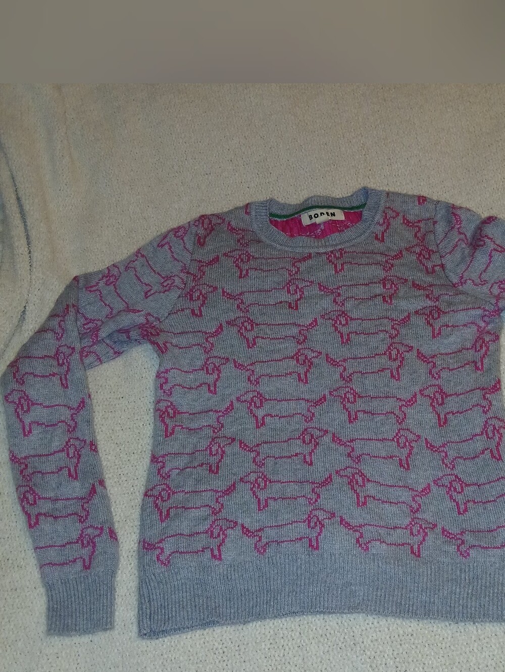 Boden Dachshund Print Sweater Xs